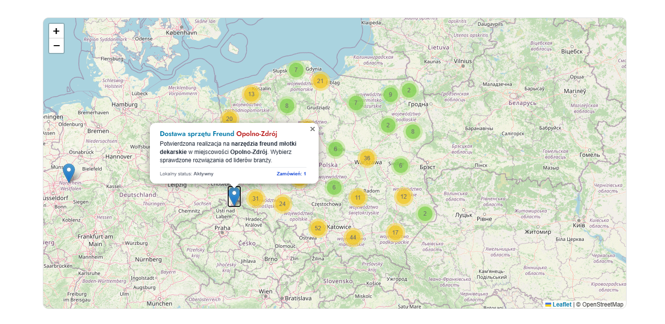 Realizacja adscode - Automatyczna mapa sprzedażowa