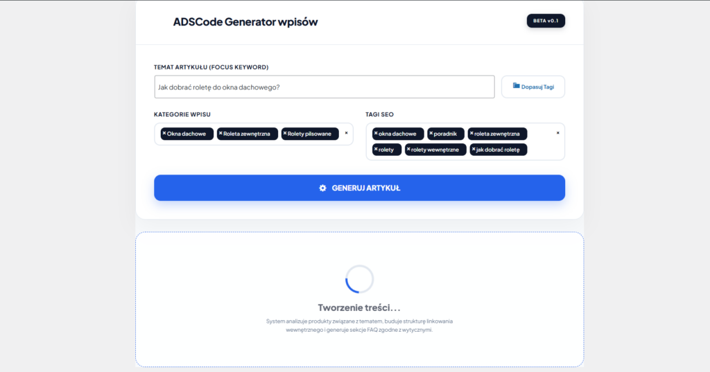 Generator kontentu AI